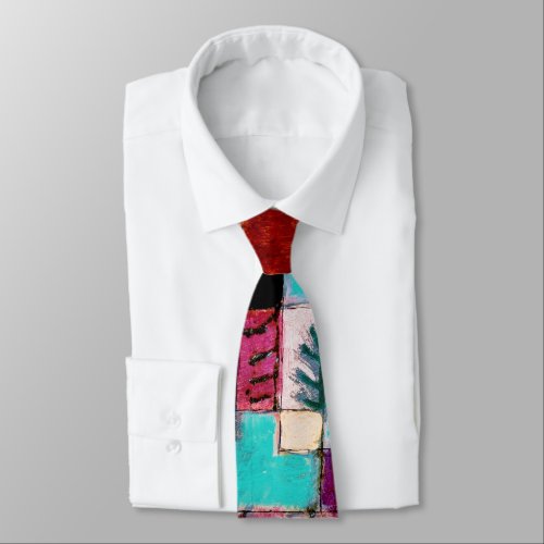 Red Green and Violet Paul Klee Neck Tie