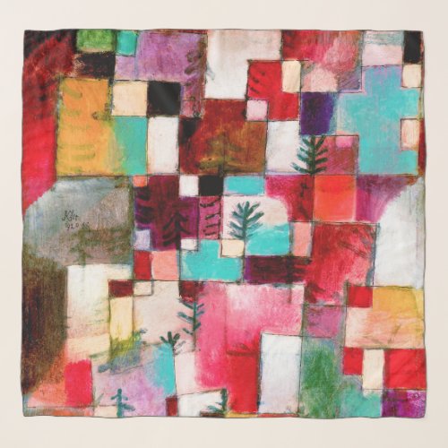 Red Green and Violet Paul Klee Scarf