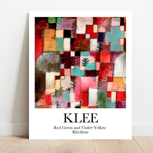 Red Green and Violet–Yellow Rhythms by Paul Klee Poster (Klee's masterpiece for your home! Red, Green & Violet poster. Vivid colors, bold lines)