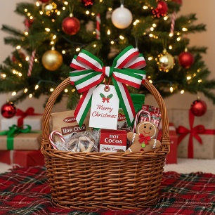 Red green and white bands satin ribbon