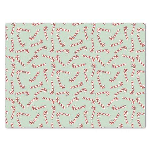 Red Green and White Candy Cane Christmas Pattern  Tissue Paper