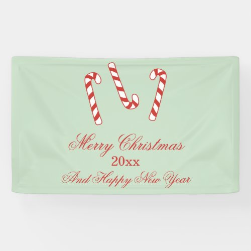 Red Green and White Candy Canes Christmas   Banner