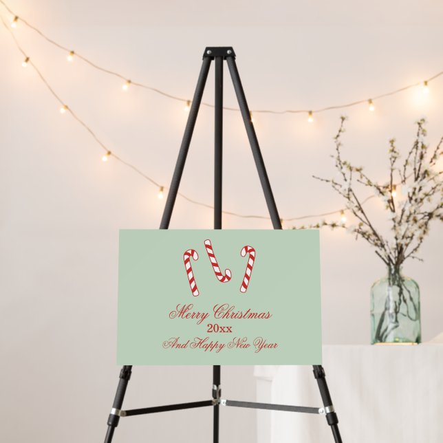 Red, Green and White Candy Canes Christmas   Foam Board (In Situ (Stand))