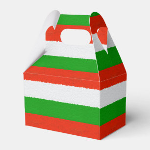 Red, Green and White Cement Stripes Favor Box