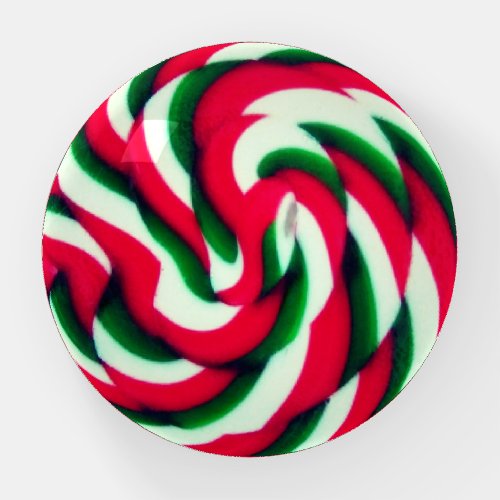 Red Green and White Christmas Lollypop Paperweight