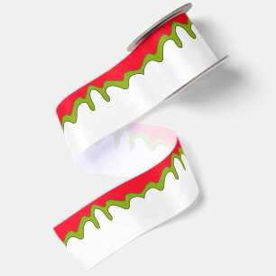 Red Green and White Christmas Satin Ribbon