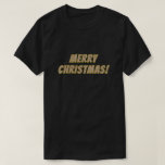 [ Thumbnail: Red, Green and White Striped "Merry Christmas!" T-Shirt ]