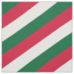 Red, green and white striped pattern fabric