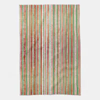 Striped Kitchen Towels Red & Green