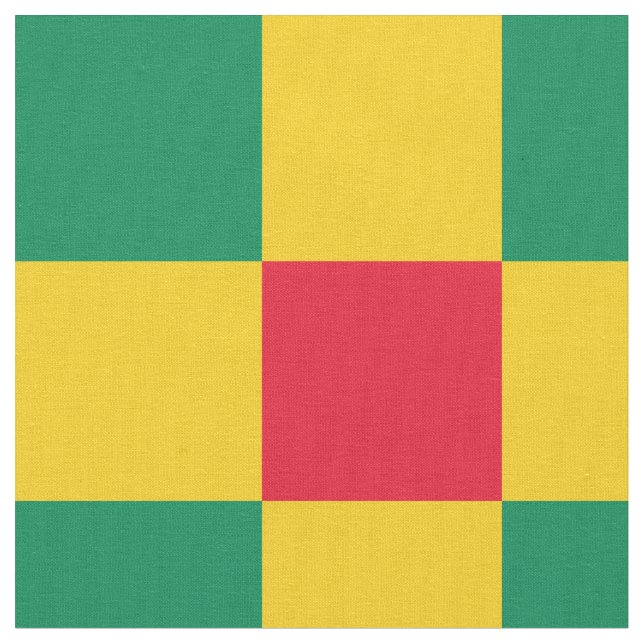 Red, green and yellow checkerboard pattern fabric (Close Up)