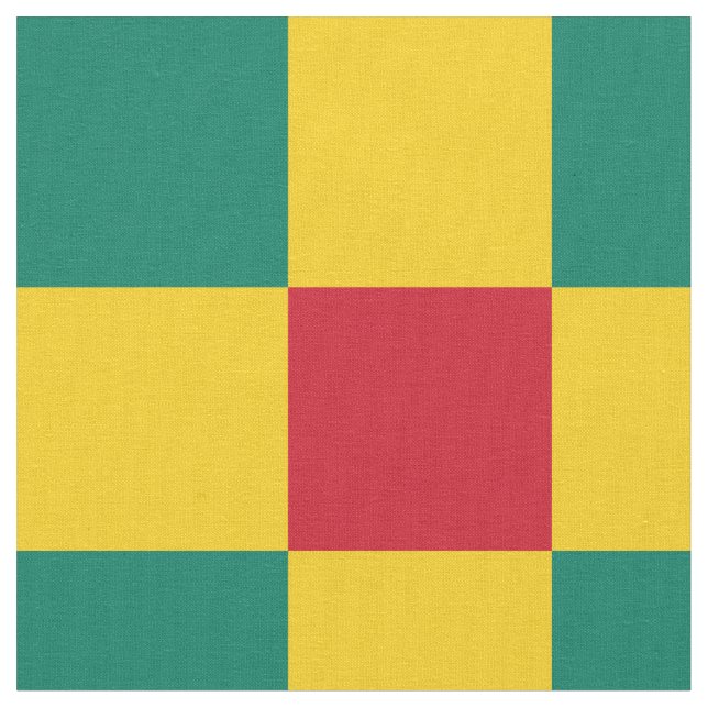 Red, green and yellow checkerboard pattern fabric (Close Up)
