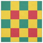 Red, green and yellow checkerboard pattern fabric