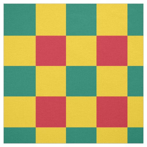 Red, green and yellow checkerboard pattern fabric