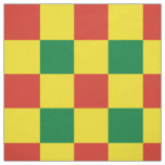 Red, green and yellow checkerboard pattern fabric