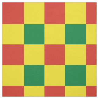 Red, green and yellow checkerboard pattern fabric
