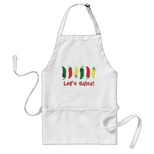 Red Green and Yellow Hot Salsa Chili Peppers Adult Apron