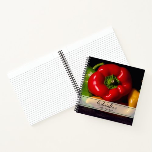 Red Green and Yellow Peppers Keto Recipe Notebook