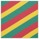Red, green and yellow striped pattern fabric