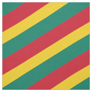 Red, green and yellow striped pattern fabric