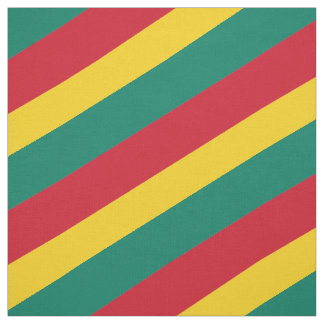 Red, green and yellow striped pattern fabric