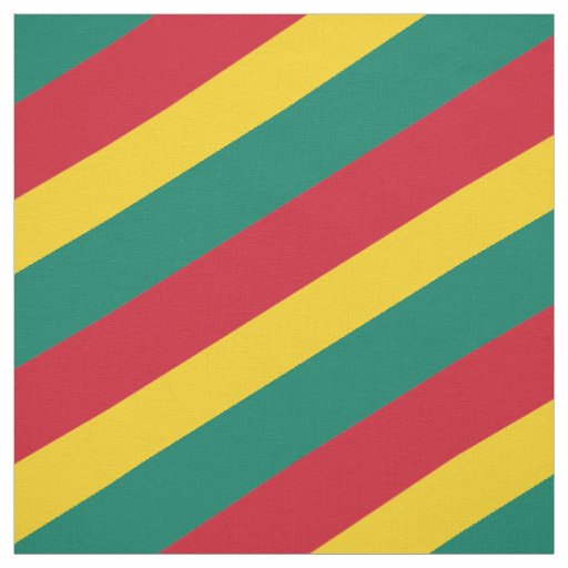Red, green and yellow striped pattern fabric