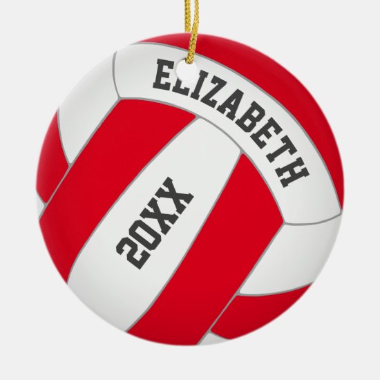 red green ANY color personalized girl's volleyball Ceramic Ornament