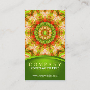 Red Green Apples (120) Mandala Business Card
