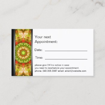 Red & Green Apples Mandala Appointment Card by WavingFlames at Zazzle