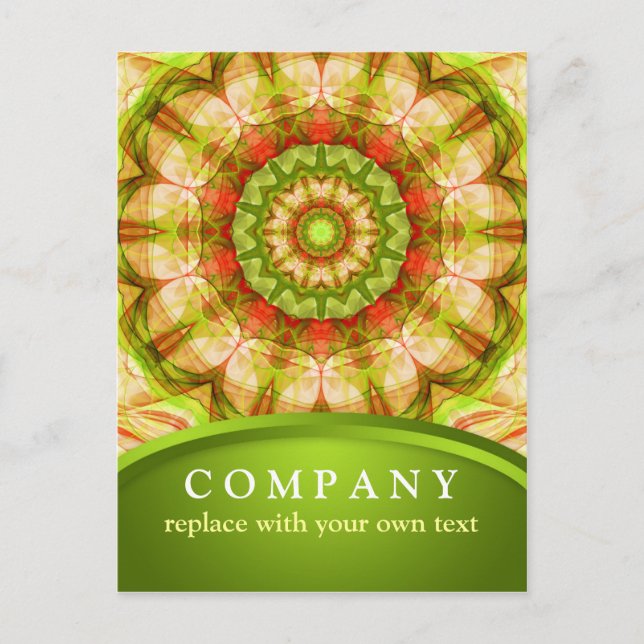 Red & Green Apples Mandala Postcard (Front)