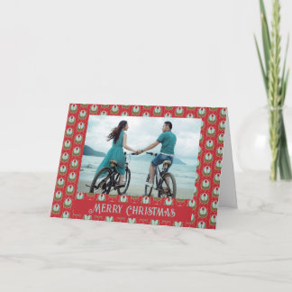 Red Green Aqua Art Nouveau Christmas Card