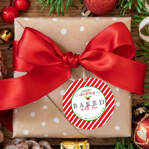 Red Green Baked With Love Christmas  Favor Tags