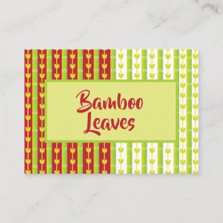 Red Green Bamboo Leaves Pattern 