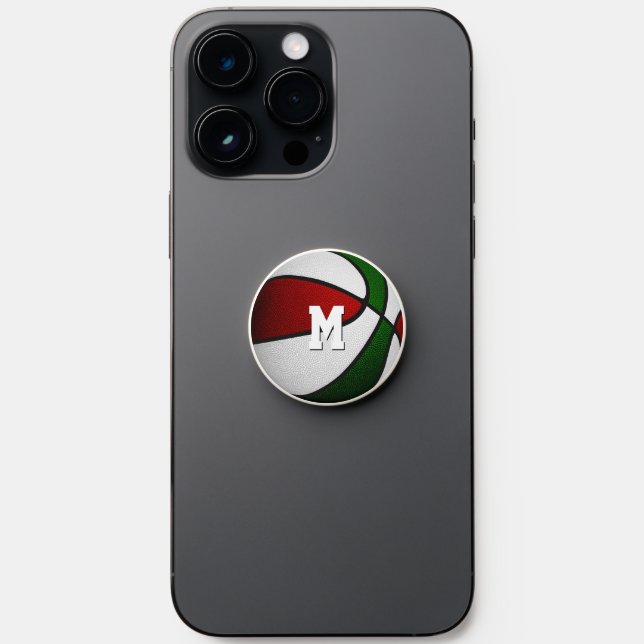 red green basketball club team colors PopSocket (Front)