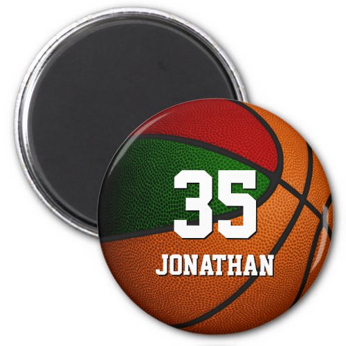 red green basketball team colors magnet