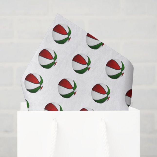 red green basketballs pattern tissue paper (Gift Bag)