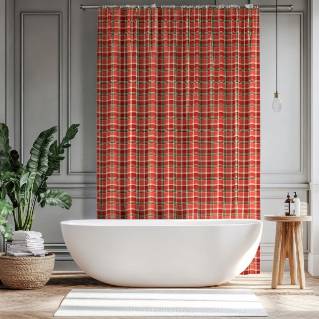 Red Green Bath Curtain Timeless Christmas Accent (Red Green Bath Curtain Timeless Christmas Accent)