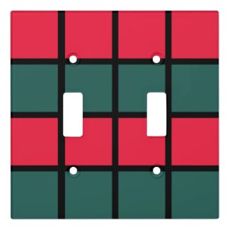 Red Green Black Checkered Stripes Pattern