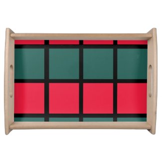 Red Green Black Checkered Stripes Pattern