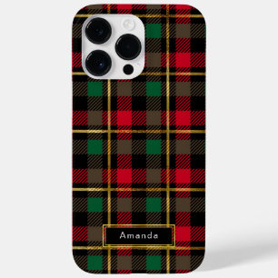 Red, Green, Black & Gold Christmas Plaid Case-Mate iPhone 14 Pro Max Case