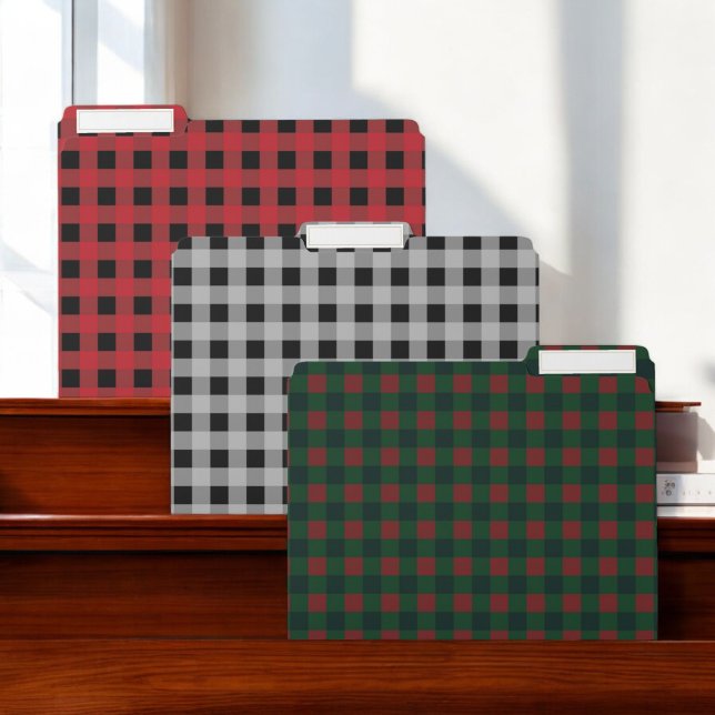 Red Green Black Grey Buffalo Plaid File Folder (Creator Uploaded)
