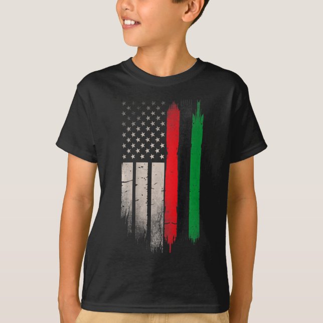 Red Green Black History American African Flag 1  T-Shirt (Front)