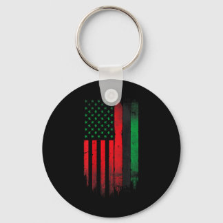 Red Green Black History American African Flag  Keychain