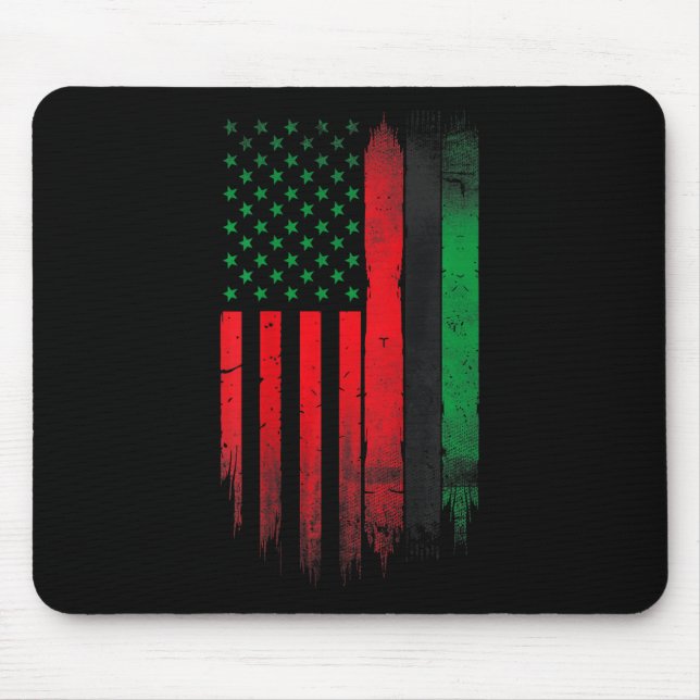 Red Green Black History American African Flag  Mouse Pad (Front)