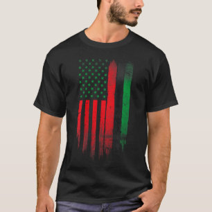 Red Green Black History American African Flag  T-Shirt