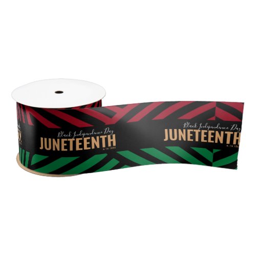 red green Black Independence Day June19 Juneteenth Satin Ribbon