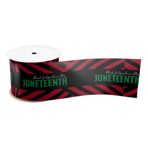 red green Black Independence Day June19 Juneteenth Satin Ribbon