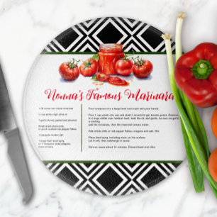 Red Green Black Italian Nonna Custom Recipe  Cutting Board
