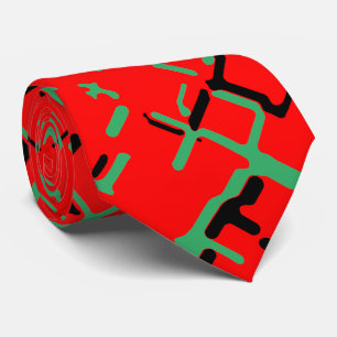 Red Green Black Neck Tie
