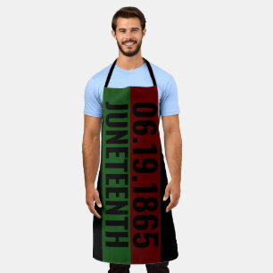 Red Green Black Pan African June 19 Juneteenth Apron