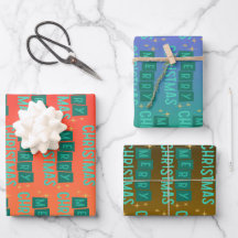 Red, Green & Black Snowflake Merry Christmas 